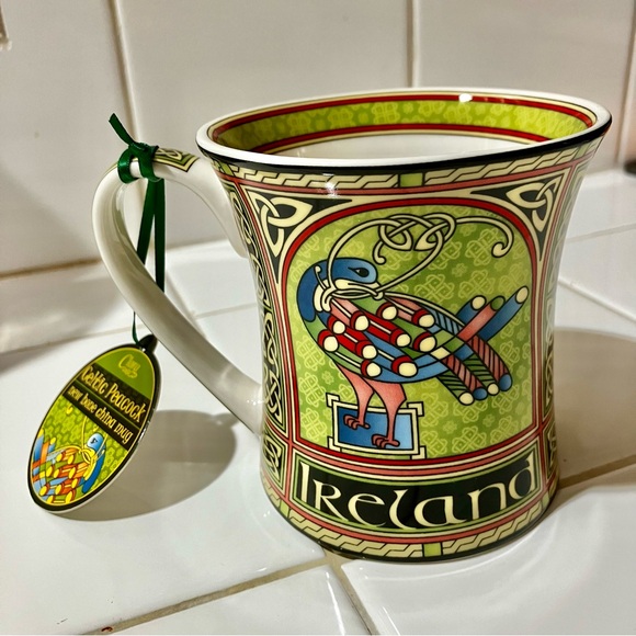 Celtic Peacock Mug, Bone China, Clara Crafts - NWT - Picture 2 of 7